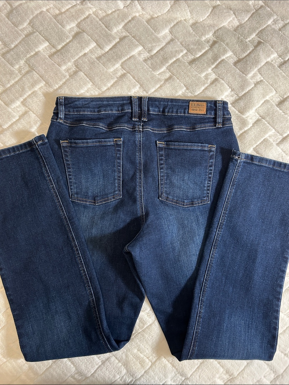L.L. Bean Womens BeanFlex Dark Blue Straight Jeans size 14 - Picture 5 of 6